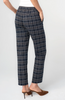 Image of Liverpool Kayla Plaid Print Pull-On Trouser - Navy/Tan