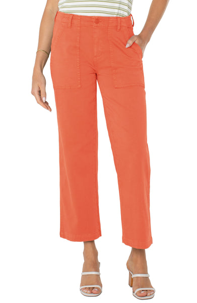 Liverpool Cargo Wide Leg Crop - Papaya