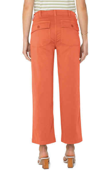 Liverpool Cargo Wide Leg Crop - Papaya