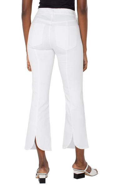 Liverpool Tulip Hem Gia Glider Crop Flare - Bright White