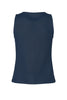 Image of Liverpool Sleeveless Rib Knit Boat Neck Top - Navy