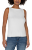 Image of Liverpool Sleeveless Rib Knit Boat Neck Top - Snow