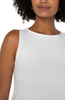 Image of Liverpool Sleeveless Rib Knit Boat Neck Top - Snow