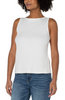 Image of Liverpool Sleeveless Rib Knit Boat Neck Top - Snow