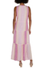 Image of Liverpool Sleeveless Striped Tiered Maxi Dress - Lavender/Multicolor