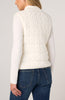 Image of Liverpool Reversible Zip Front Closure Quilted Cable Knit Sweater Vest - Cream