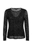 Image of Liverpool Long Sleeve Layered Mesh Knit Top - Black Roses
