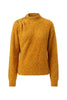 Image of Liverpool Mock Neck Shoulder Button Pull-Over Long Sleeve Sweater - Gold