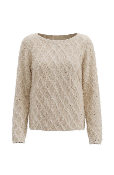 Liverpool Long Sleeve Boat Neck Sweater - Light Camel Metallic