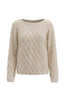 Image of Liverpool Long Sleeve Boat Neck Sweater - Light Camel Metallic