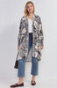 Image of Liverpool Open Front Floral Coatigan Sweater - Bone/Black Floral