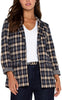 Image of Liverpool Open Front Boyfriend Blazer - Dark Navy Tartan Plaid