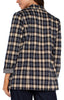 Image of Liverpool Open Front Boyfriend Blazer - Dark Navy Tartan Plaid