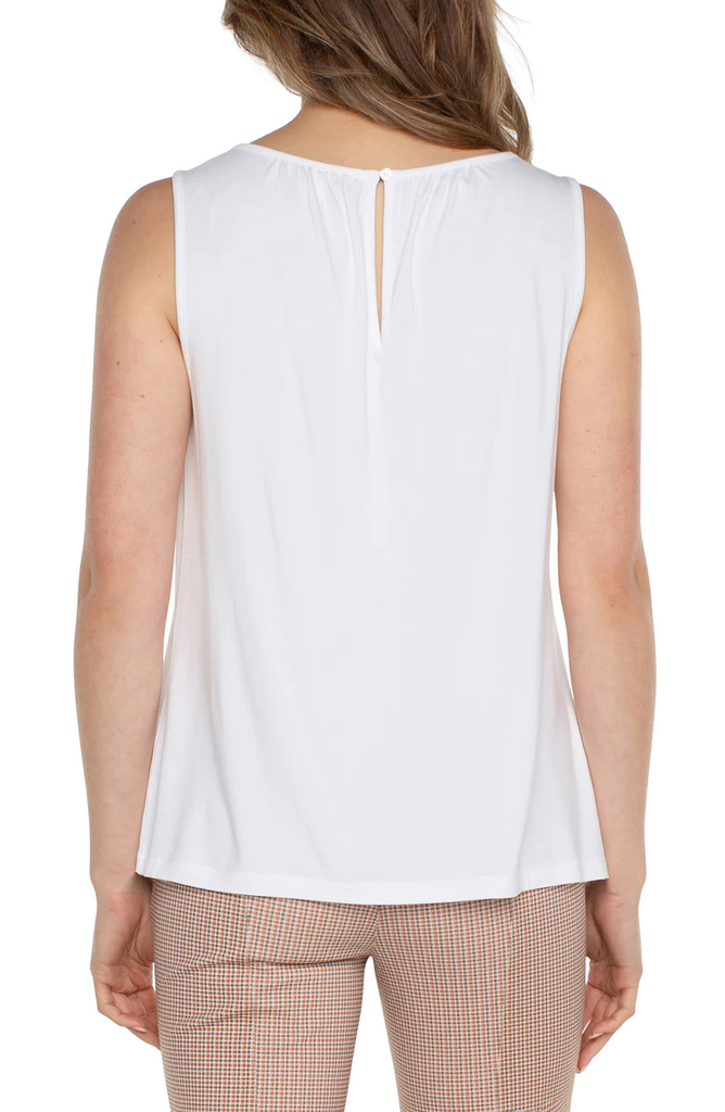 Liverpool A-line Sleeveless Knit Top - White