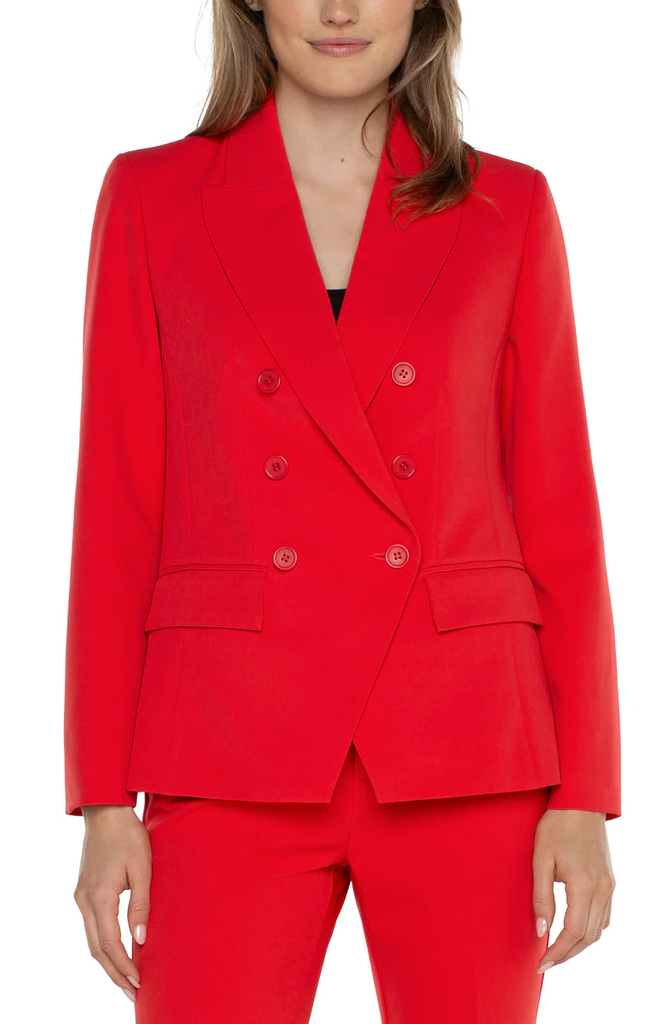 Liverpool Double-Breasted Blazer - Lava Flow Red