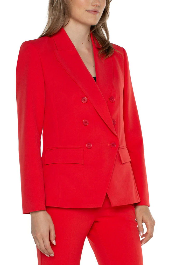 Liverpool Double-Breasted Blazer - Lava Flow Red