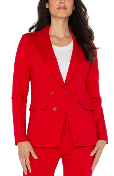 Liverpool Faux Double Breasted Jacket - Tango Red