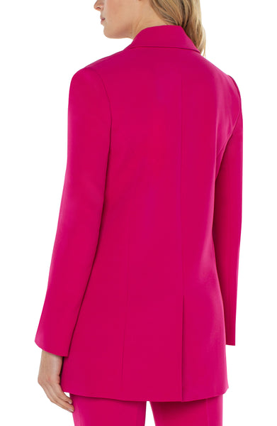Liverpool Button Front Boyfriend Blazer - Pink Topaz