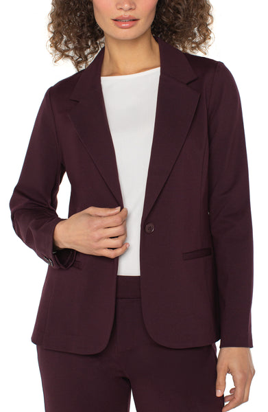 Liverpool Fitted Blazer - Dark Plum