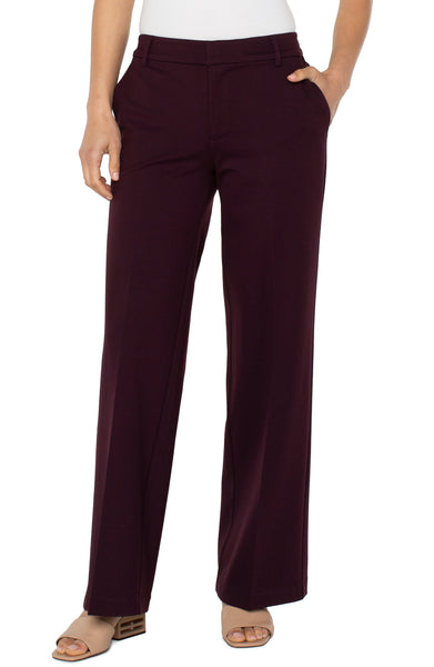 Liverpool Kelsey Wide Leg Trouser - Dark Plum