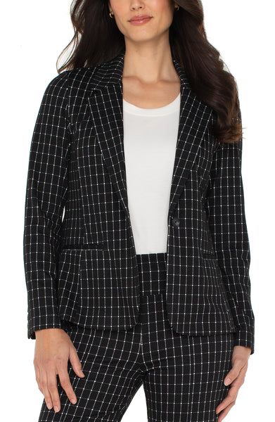 Liverpool Windowpane Check Fitted Blazer - Black/White