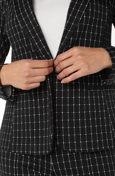 Liverpool Windowpane Check Fitted Blazer - Black/White