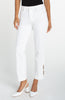 Image of Liverpool Kennedy Crop Straight Leg Jean with Pearl Trim - Bright White