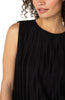 Image of Liverpool Pleated Knit Sleeveless Boat Neck Shirt - Black