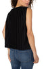Image of Liverpool Pleated Knit Sleeveless Boat Neck Shirt - Black