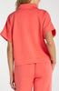 Image of Liverpool Scuba Knit Half Zip Popover Top - Sunset Coral