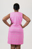 Image of Lulu-B Geometric Print Sleeveless Travel Dress - Pink/White/Green