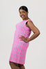 Image of Lulu-B Geometric Print Sleeveless Travel Dress - Pink/White/Green