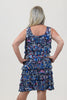 Image of Lulu-B Constitution Print Sleeveless Ruffled Cha Cha Dress - Navy/Multicolor