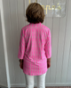 Image of Lulu-B Geometric Print Button V-Neck Tunic - Pink/White/Green