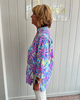 Image of Lulu-B Palm Print Button V-Neck Tunic - Multicolor