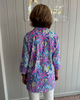 Image of Lulu-B Palm Print Button V-Neck Tunic - Multicolor