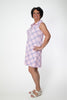 Image of Lulu-B Sleeveless Zip Neck Gingham Plaid Print Dress - Pink/Multicolor