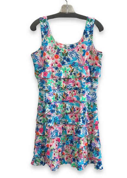 Lulu-B Dragonfly Print Sleeveless Cha Cha Dress - Multicolor