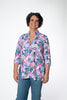 Image of Lulu-B Button V-Neck Jungle Print Tunic - Multicolor