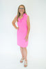 Image of Lulu-B Sleeveless Ruffle Neck Pop-Over Dress - Hot Pink