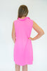 Image of Lulu-B Sleeveless Ruffle Neck Pop-Over Dress - Hot Pink