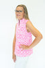 Image of Lulu-B Sleeveless Zip Neck Mandala Print Top - Pink/White