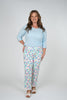 Image of Lulu-B Floral Print Pull On Capri Pants - White/Multicolor