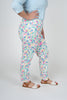 Image of Lulu-B Floral Print Pull On Capri Pants - White/Multicolor