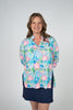Image of Lulu-B Button V-Neck Seashell Print Tunic - Multicolor