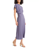 Image of Luxely Theo Short Sleeve Gathered Midi Dress - Graystone