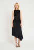 Image of Luxely Finch Ruched Satin Sleeveless Midi Dress - Meteorite