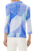 Image of Ming Wang Geometric Colorblock Mixed Knit Jacket -  Dazzling Blue/Clearwater/White