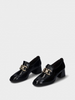 Image of MLV Shoes Carolina Patent Leather Block Heel Loafer - Black