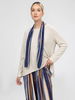 Image of M Made in Italy Knit Split Back Tunic with Scarf - Glacier Stripe